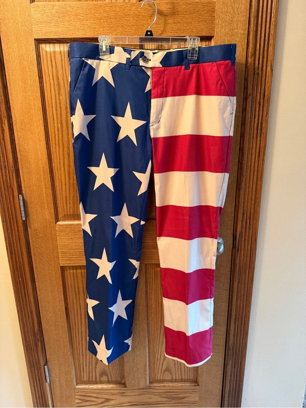 Mens Loudmouth 40 x 32 Patriotic Star & Stripe Pants - Red,& Blue